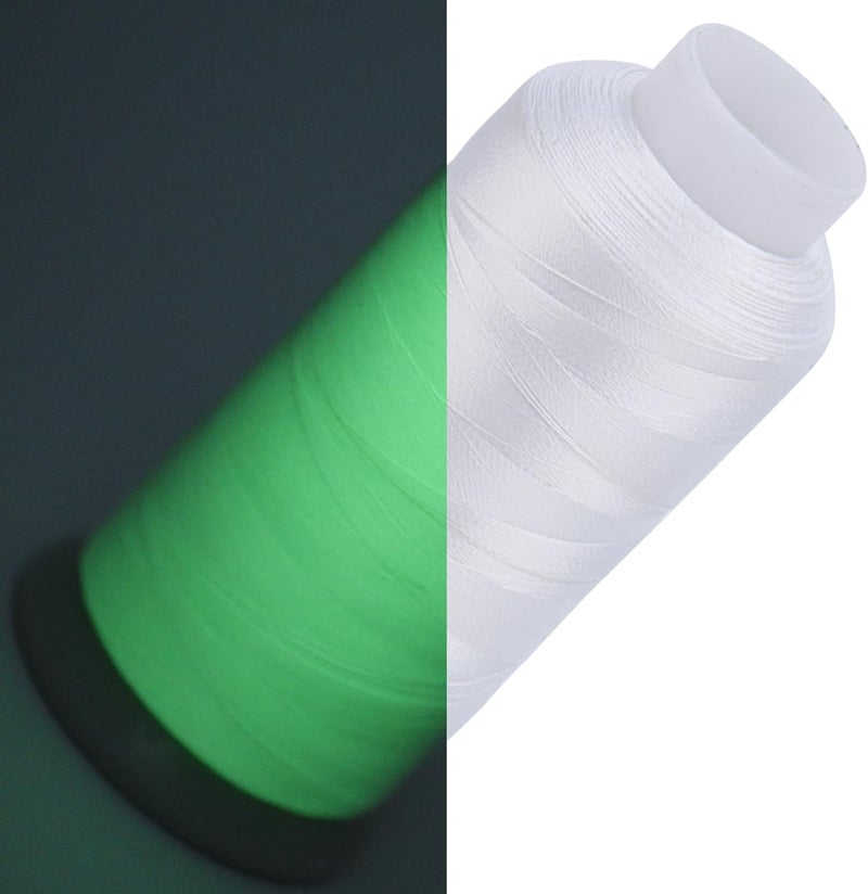 simthread White Glow in Dark Thread 30WT for Embroidery and Sewing 2500 Yards - Image 1